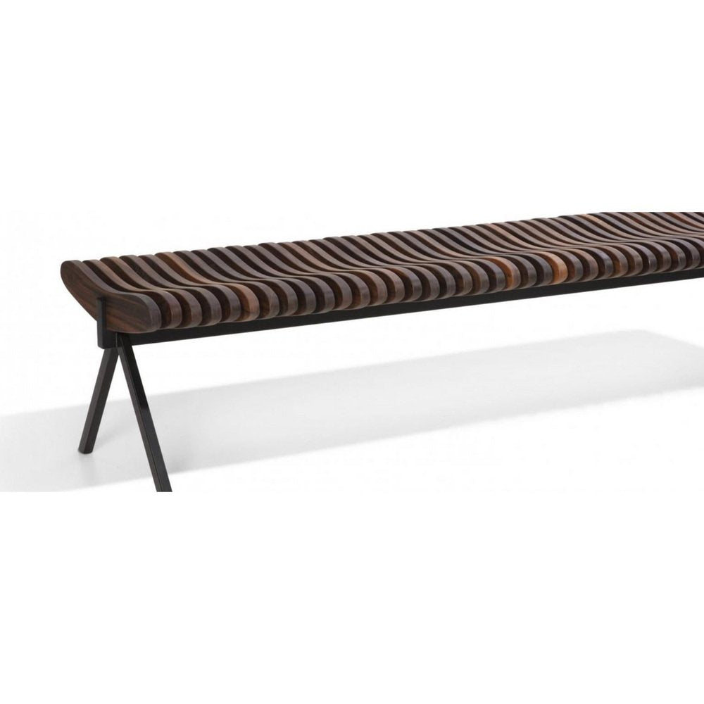 Medium Natural Walnut Perlude Bench by Caroline Voet