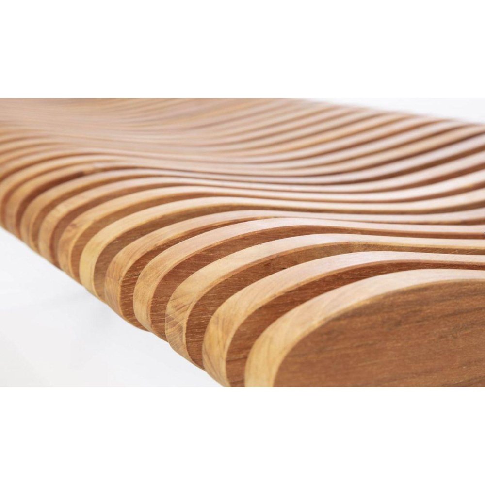 Medium Perlude Teak Bench by Caroline Voet