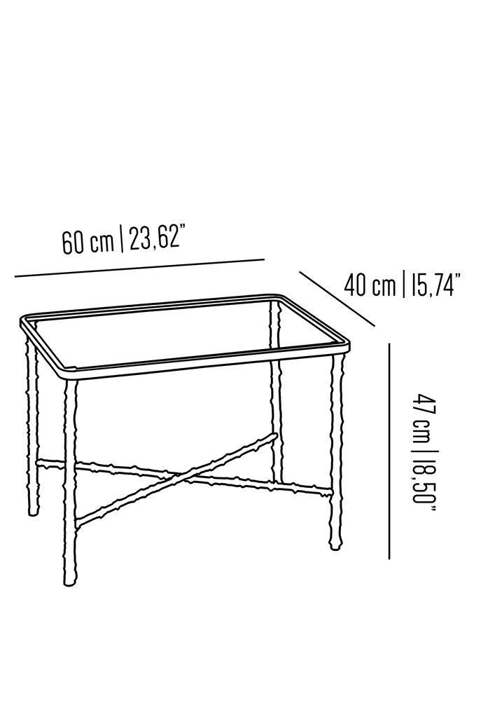 Medium Rectangular Rosehip Stalks Table from Brass Brothers