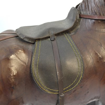 Medium Size Horse Model in Genuine Leather, 1970s-KQ-1792592