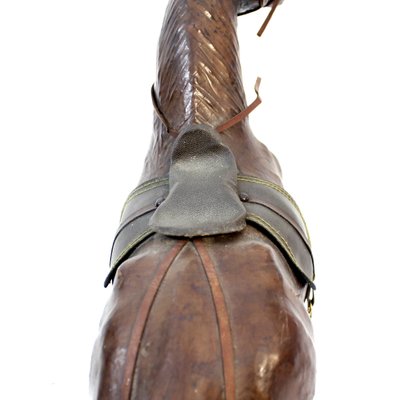 Medium Size Horse Model in Genuine Leather, 1970s-KQ-1792592