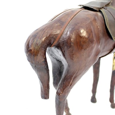 Medium Size Horse Model in Genuine Leather, 1970s-KQ-1792592