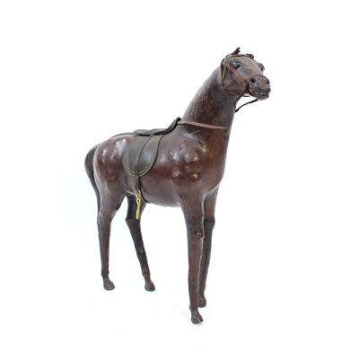 Medium Size Horse Model in Genuine Leather, 1970s-KQ-1792592