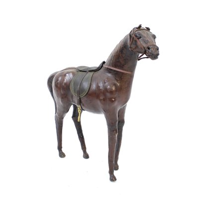 Medium Size Horse Model in Genuine Leather, 1970s-KQ-1792592