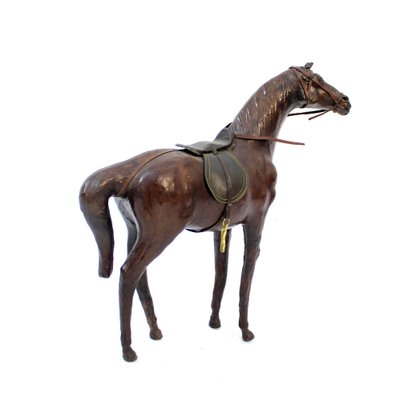 Medium Size Horse Model in Genuine Leather, 1970s-KQ-1792592