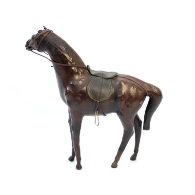 Medium Size Horse Model in Genuine Leather, 1970s-KQ-1792592