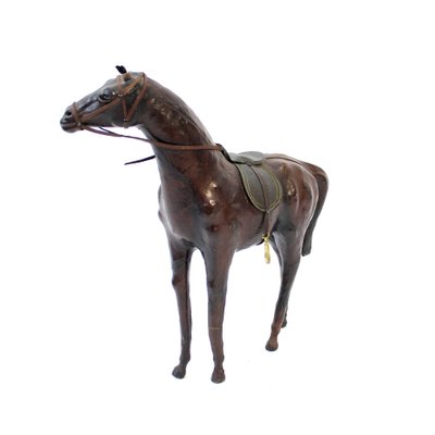 Medium Size Horse Model in Genuine Leather, 1970s-KQ-1792592