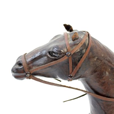 Medium Size Horse Model in Genuine Leather, 1970s-KQ-1792592