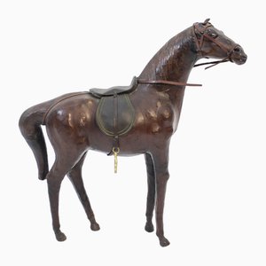 Medium Size Horse Model in Genuine Leather, 1970s-KQ-1792592