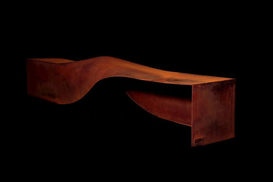 Medium Soul Sculpture Cor-Ten Steel Bench by Veronica Mar