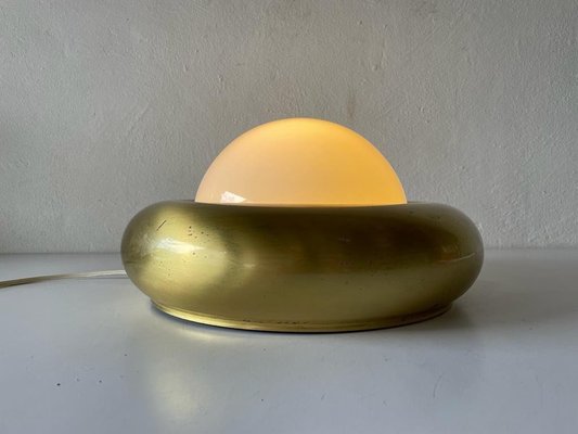 Medium Ufo Opal Glass and Brass Sconce from Valenti, Italy, 1970s-RDS-1314397