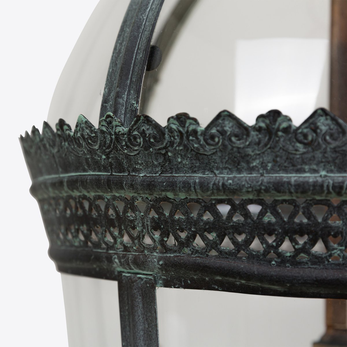 Medium Verdigris Bronze Byron Lantern from Pure White Lines