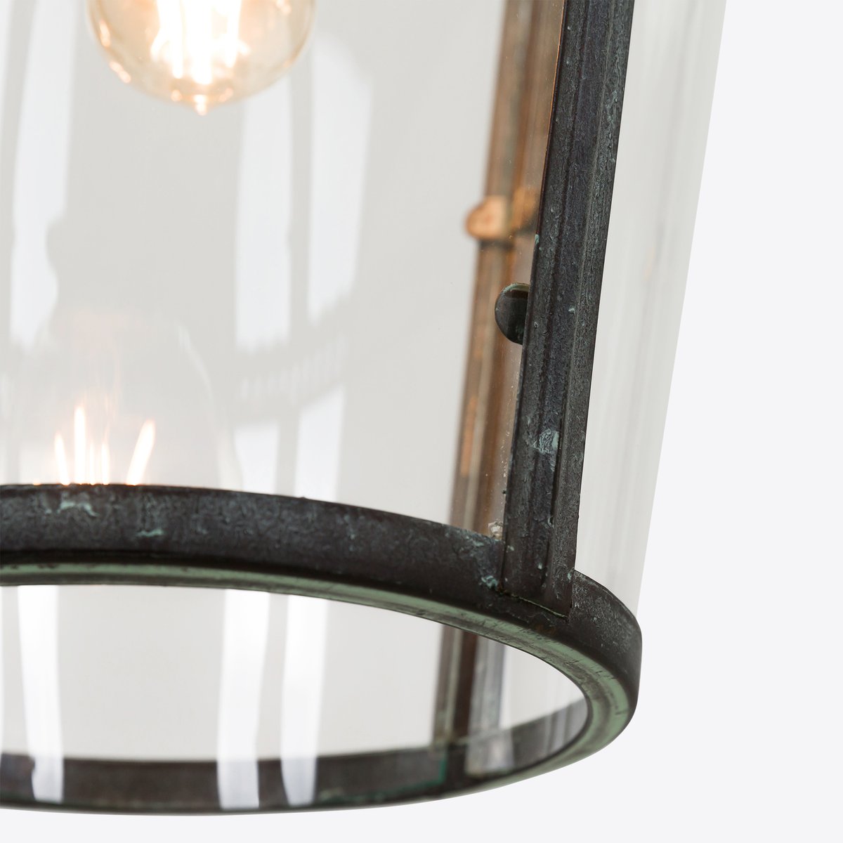 Medium Verdigris Bronze Byron Lantern from Pure White Lines