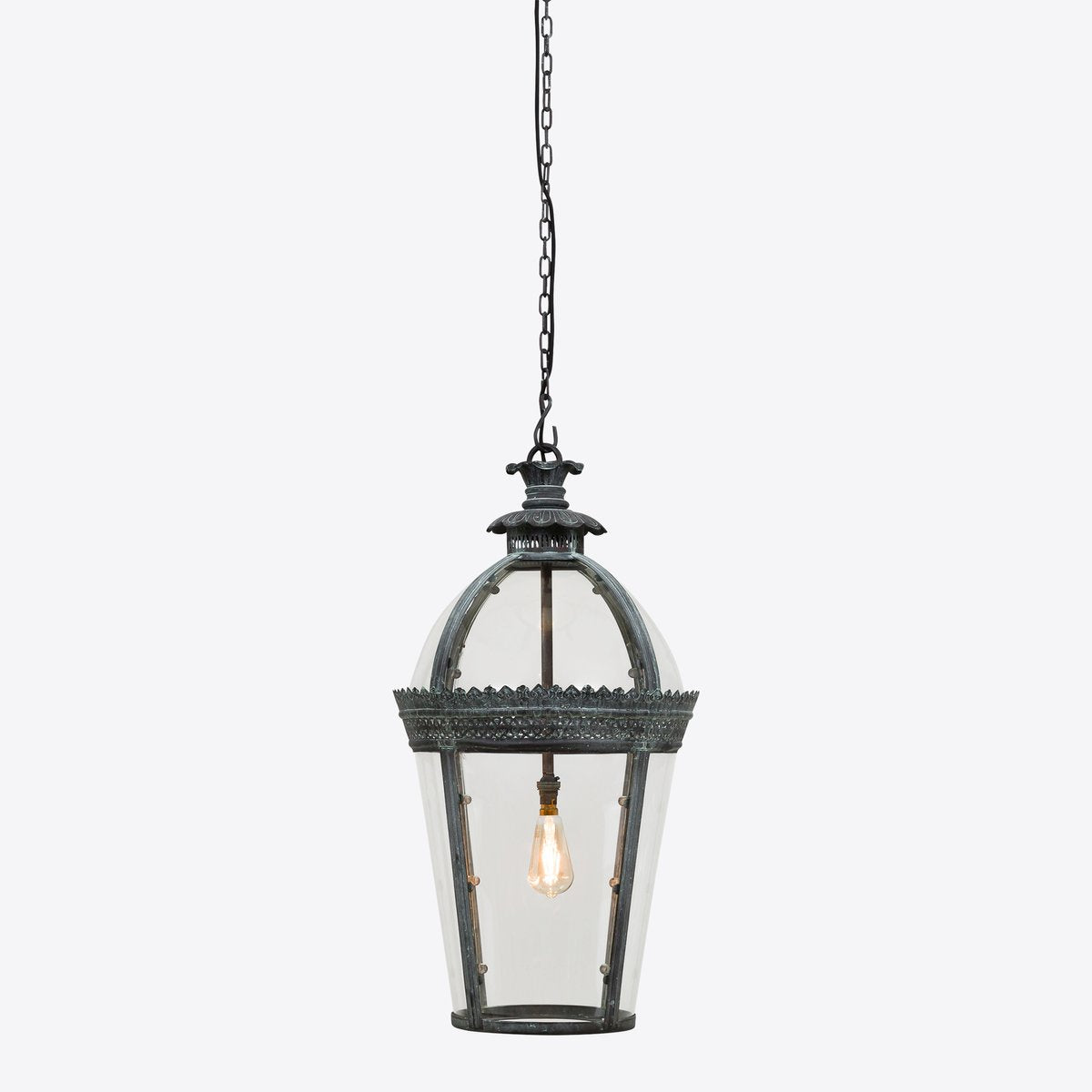 Medium Verdigris Bronze Byron Lantern from Pure White Lines