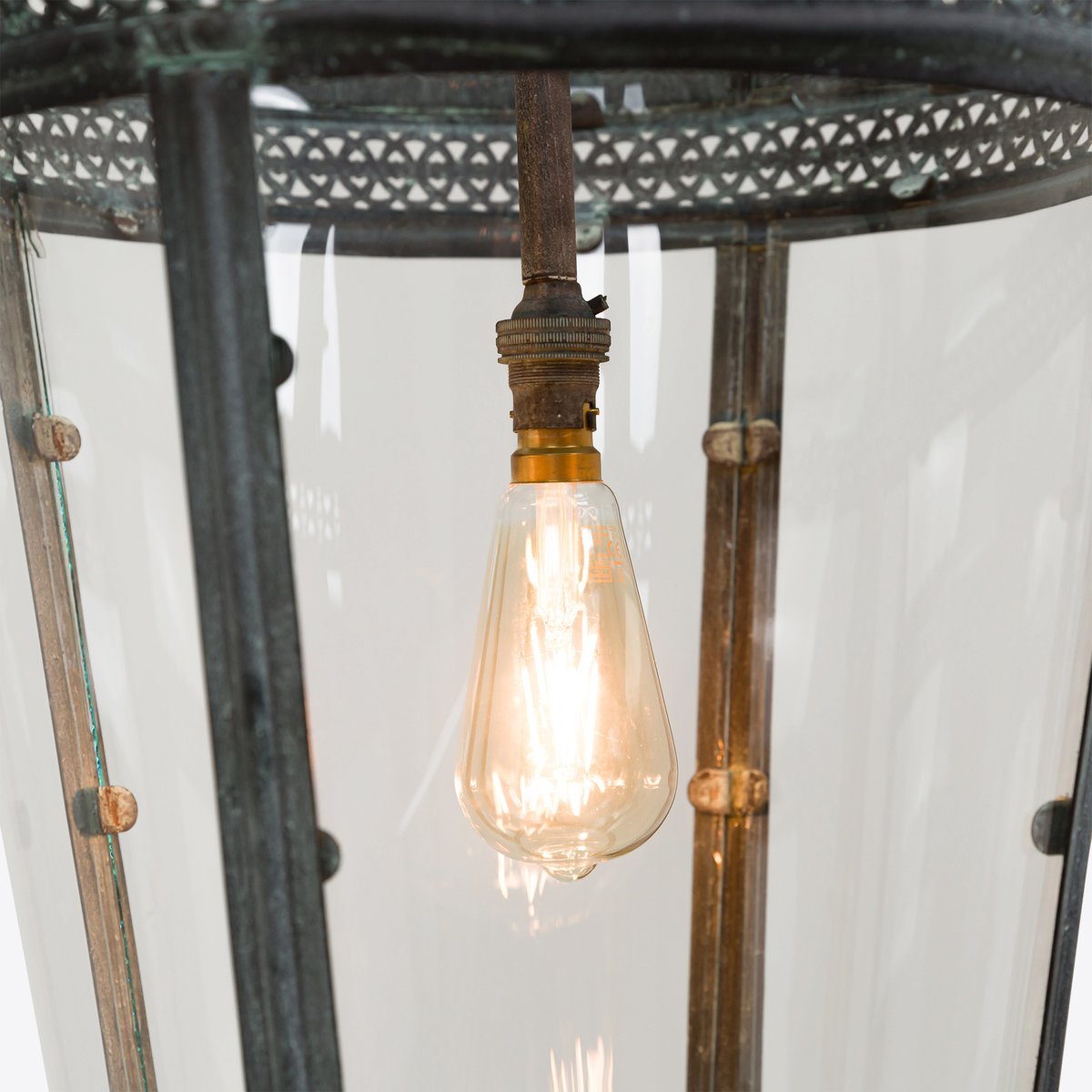 Medium Verdigris Bronze Byron Lantern from Pure White Lines