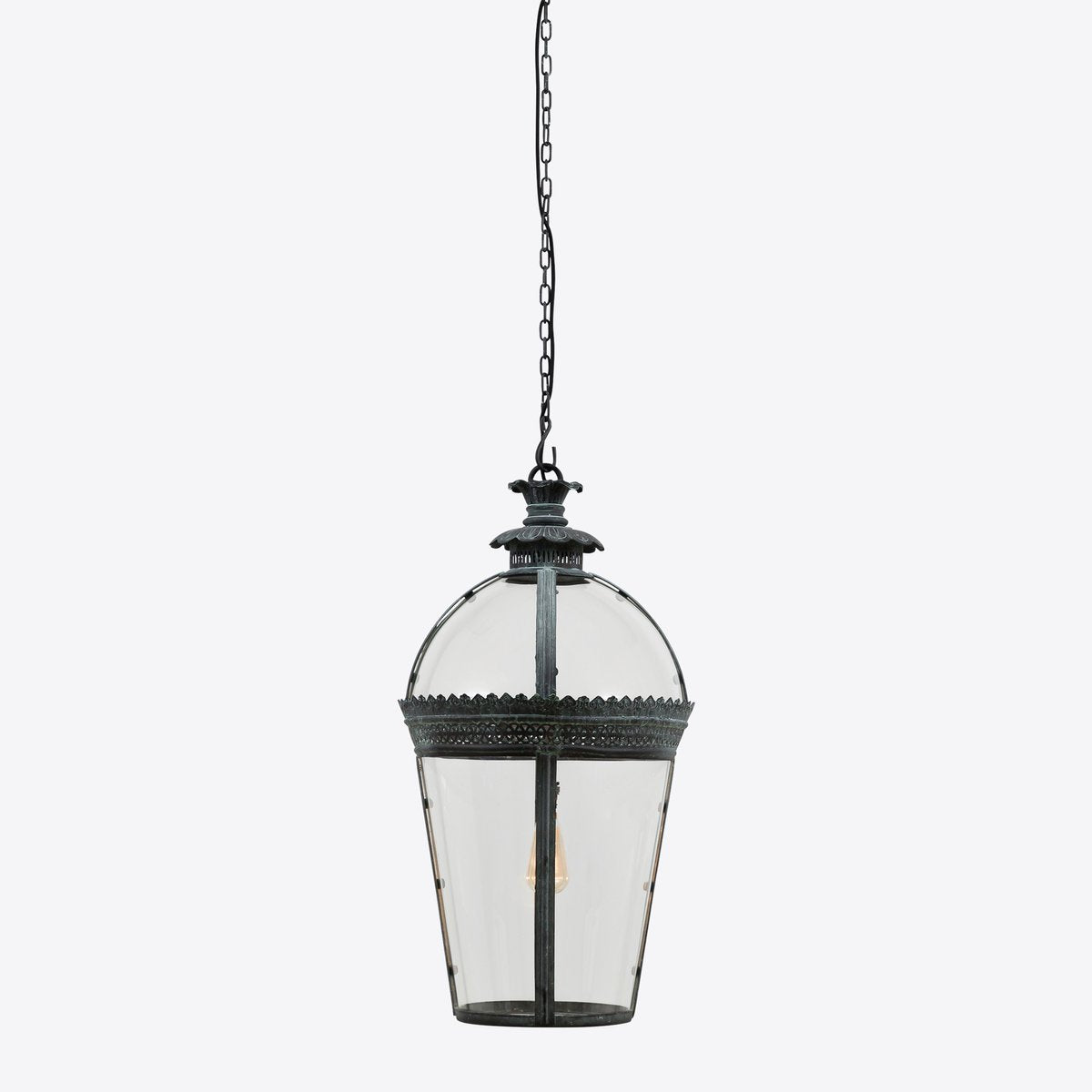 Medium Verdigris Bronze Byron Lantern from Pure White Lines