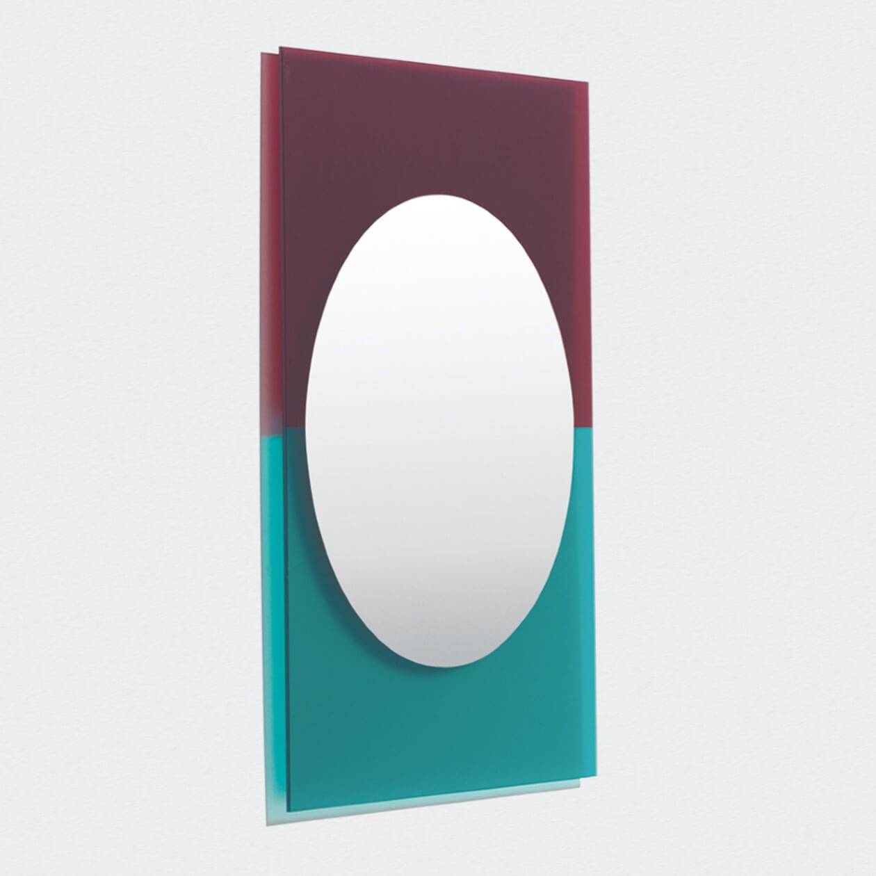 Wander MEDIUM - Framed Wall-Mounted Mirror by Petite Friture #Emerald - Cherry