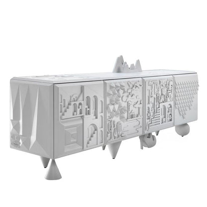 MDF Cabinet/sideboard with doors TOUT VA BIEN 4A by Bd Barcelona Design #Greyshi White