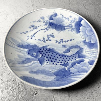 Meiji Era Decorative Plate with Koi Motif, Japan, 1900s-DWL-1764794