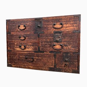 Meiji Period Low Tansu Chest of Drawers, Japan, 1890s-DWL-1760984