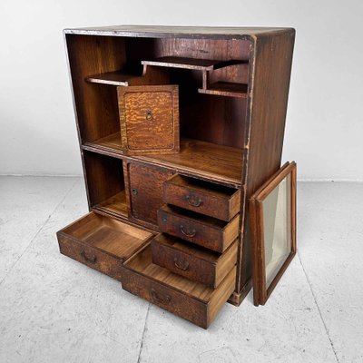 Meiji Period Mulberry Cha Tansu Tea Cabinet, Japan, 1890s-DWL-1760928