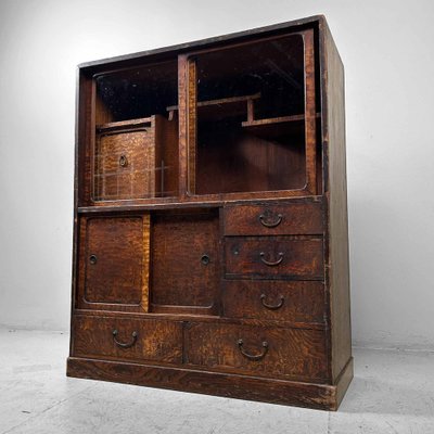 Meiji Period Mulberry Cha Tansu Tea Cabinet, Japan, 1890s-DWL-1760928