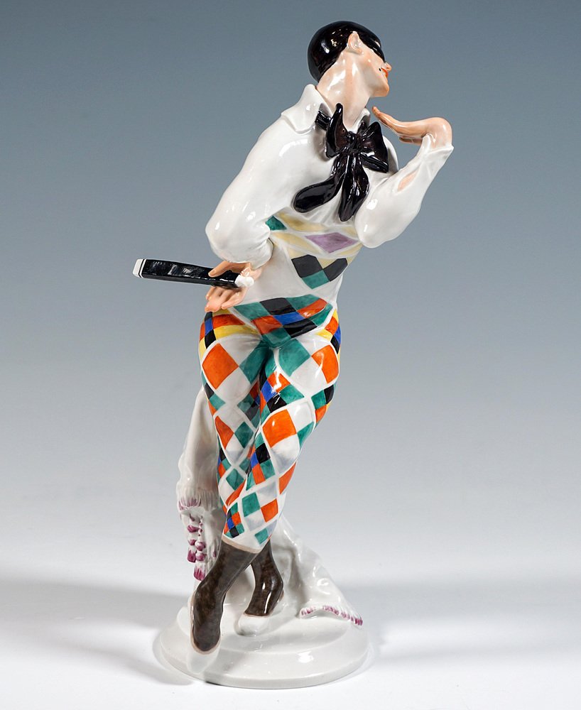 Meissen Figurine Bajazzo, Russian Ballet Carnival, attributed to Paul Scheurich, 20th, 1940s