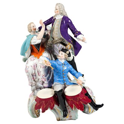 Meissen Genre Love Group with Drum Beater, attributed to f.e. Meyer, Germany 1850-EMT-1704071