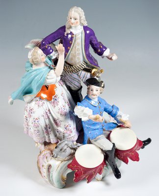 Meissen Genre Love Group with Drum Beater, attributed to f.e. Meyer, Germany 1850-EMT-1704071