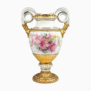 Meissen Snake Handle Vase with Soft Flower Painting attributed to Leuteritz, 1865-EMT-1791111