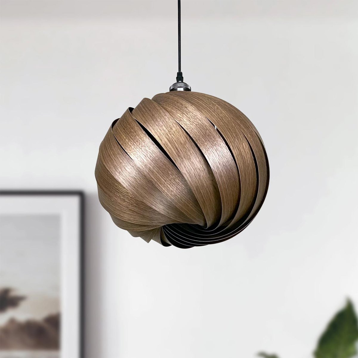 Mela Walnut Hanging Lamp by Manuel Döpper for Gofurnit