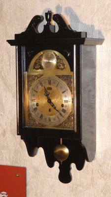 Melux Black Lacquer Tempus Fugit Pendulum Clock from Meazzi-ERB-807587