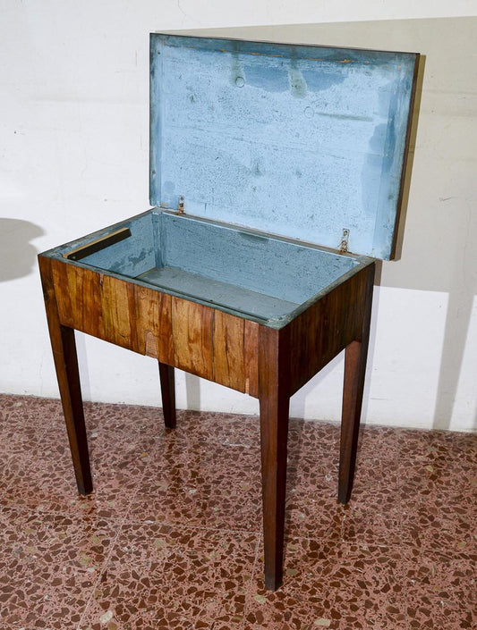 Men's Bathroom Table with Opening Top in Plated in Walnut, Italy