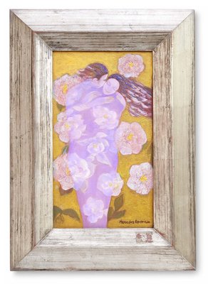 Mercedes Apararicio, Couple Parmi Des Roses, 2018, Oil on Canvas, Framed-CHG-1075852