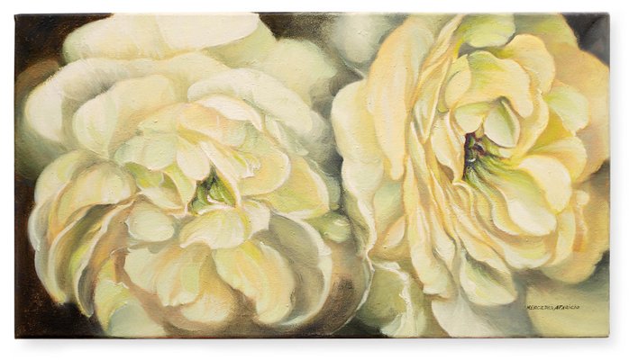 Mercedes Apararicio, Roses Dorées, 2018, Oil on Canvas-CHG-1075853