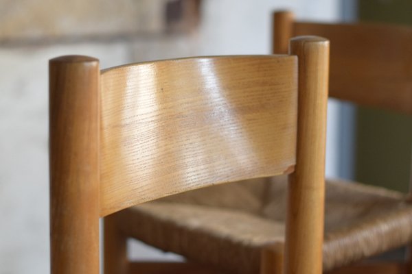 Meribel Chairs and Stool by Charlotte Perriand, 1960s, Set of 3-LA-1811438