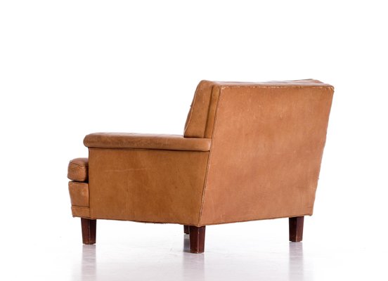 Merkur Easy Chair in Buffalo Leather by Arne Norell, 1960s-QU-1706893