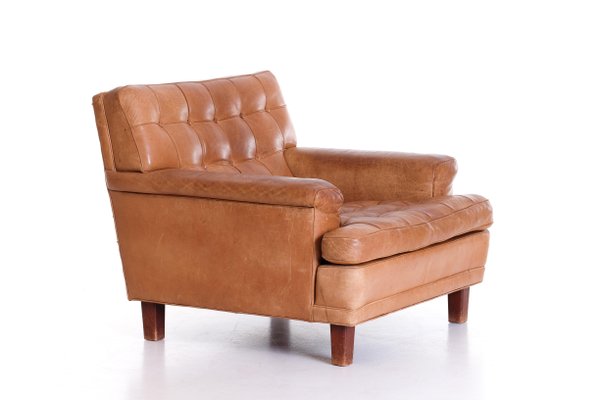 Merkur Easy Chair in Buffalo Leather by Arne Norell, 1960s-QU-1706893