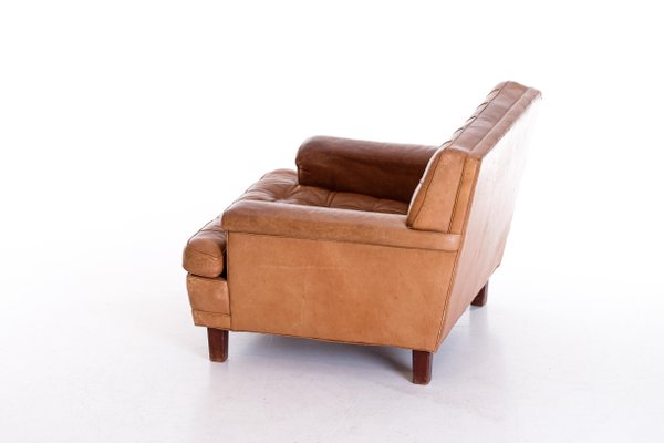 Merkur Easy Chair in Buffalo Leather by Arne Norell, 1960s-QU-1706893