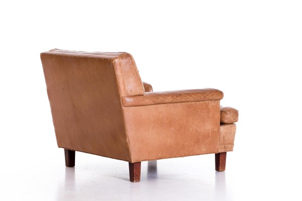 Merkur Easy Chair in Buffalo Leather by Arne Norell, 1960s-QU-1706893