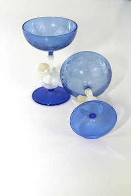 Mermaid Liqueur Set by Bimini Workshops Lauscha Glassworks, 1925, Set of 8-ZWH-1293470