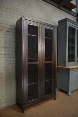 Mesh Cabinet with 2 Metal Doors from Tolix, 1950s-NEN-2041973