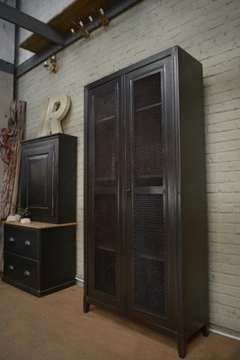 Mesh Cabinet with 2 Metal Doors from Tolix, 1950s-NEN-2041973