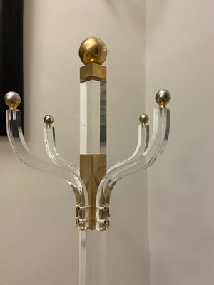 Metacrylate & Golden Brass Coat Rack, 1970s-NUC-1438667