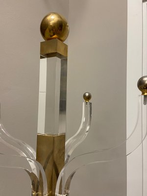 Metacrylate & Golden Brass Coat Rack, 1970s-NUC-1438667