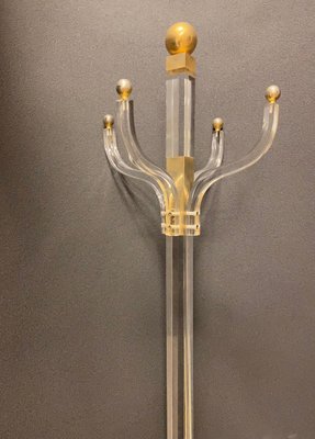 Metacrylate & Golden Brass Coat Rack, 1970s-NUC-1438667