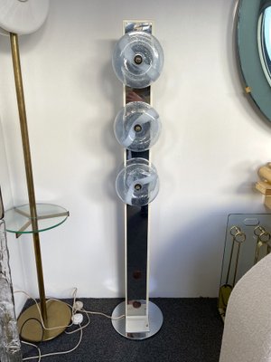 Metal and Blue Murano Glass Floor Lamp from Mazzega, Italy, 1970s-FUE-1067733