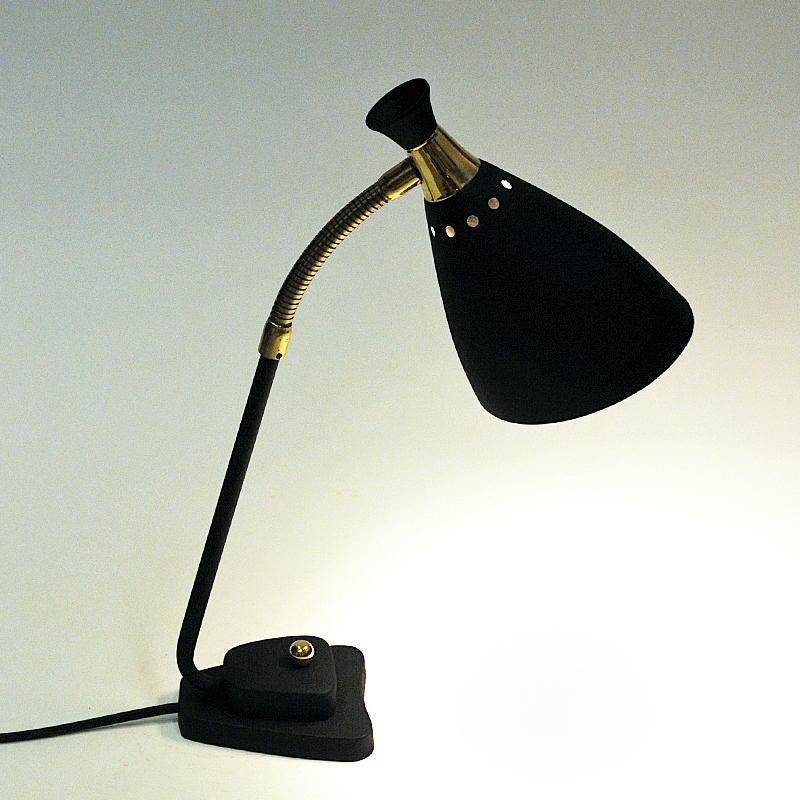 Metal and Brass Table Lamp from Solberg Industrier, Norway, 1950s