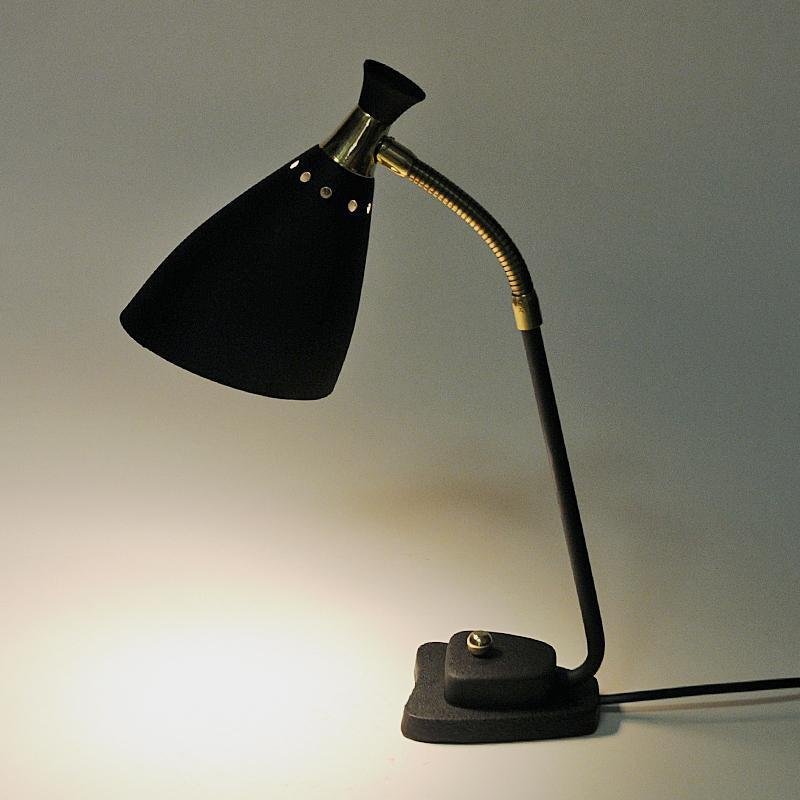 Metal and Brass Table Lamp from Solberg Industrier, Norway, 1950s