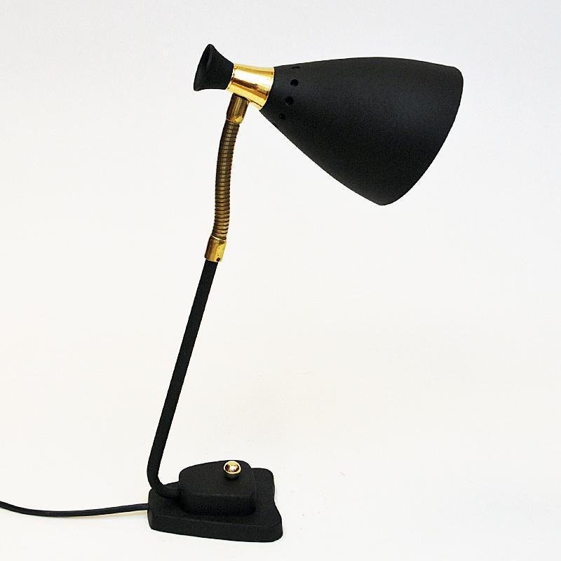 Metal and Brass Table Lamp from Solberg Industrier, Norway, 1950s